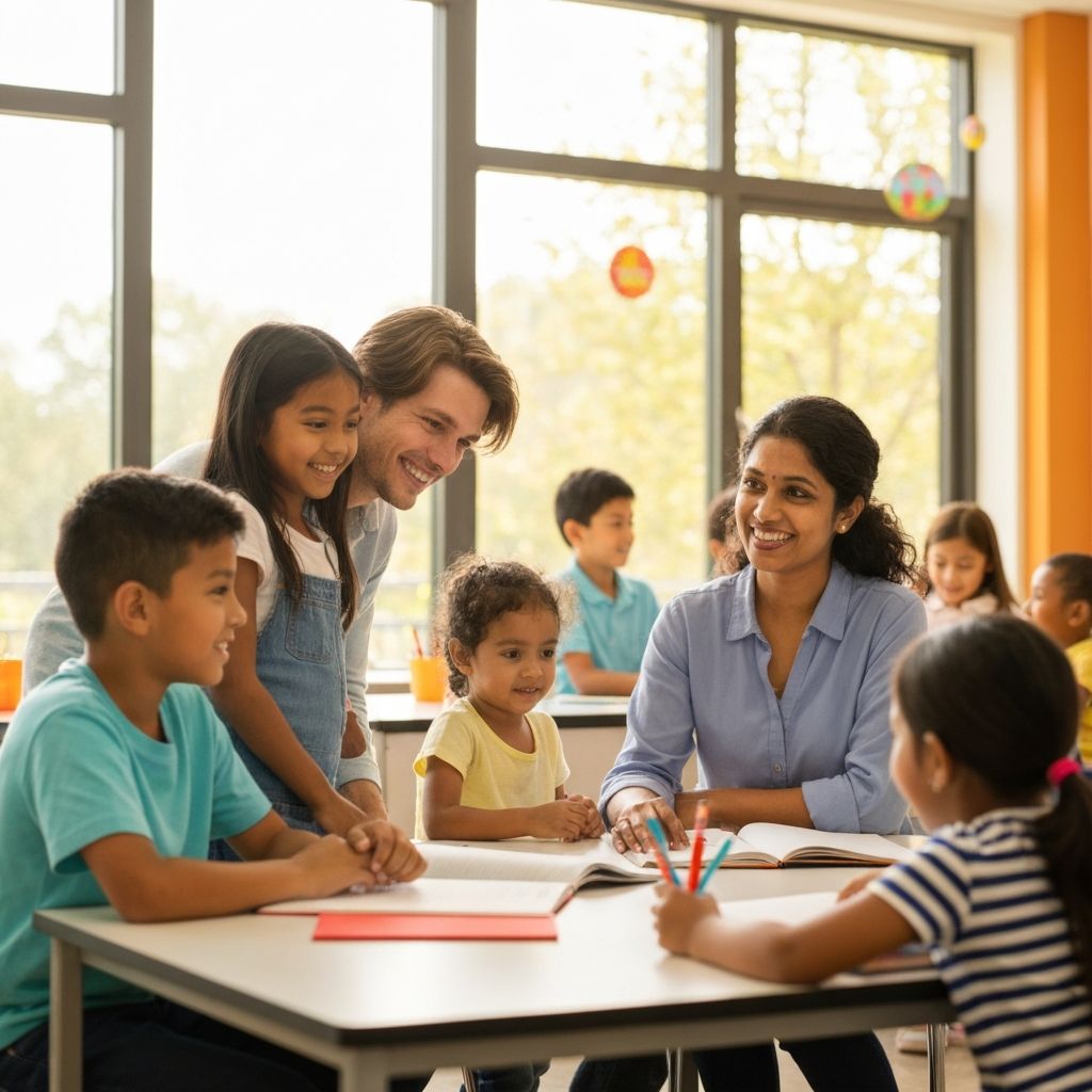 Family meeting with teacher